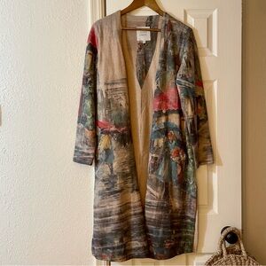 JOHN MARK Rainy City Open Front Duster Cardigan Women’s Size Large